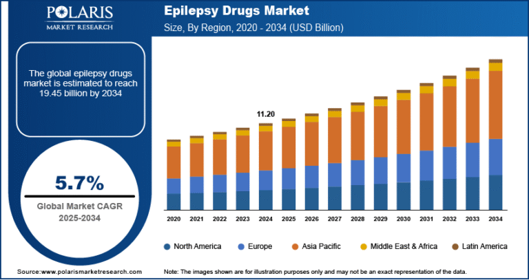 Epilepsy Drugs Market Expected to Reach USD 19.45 Billion by 2034, Growing at a CAGR of 5.7%