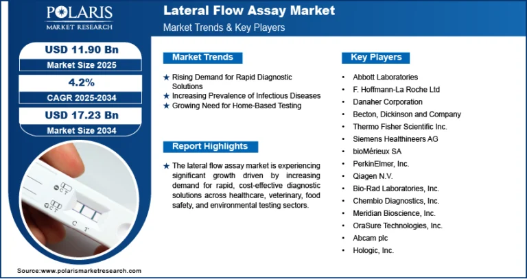 Lateral Flow Assay Market Projected to Reach USD 17.23 Billion by 2034, Expanding at a CAGR of 4.2%