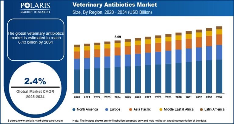 Veterinary Antibiotics Market Size Projected to Reach USD 6.43 Billion by 2034, Growing at a CAGR of 2.4%