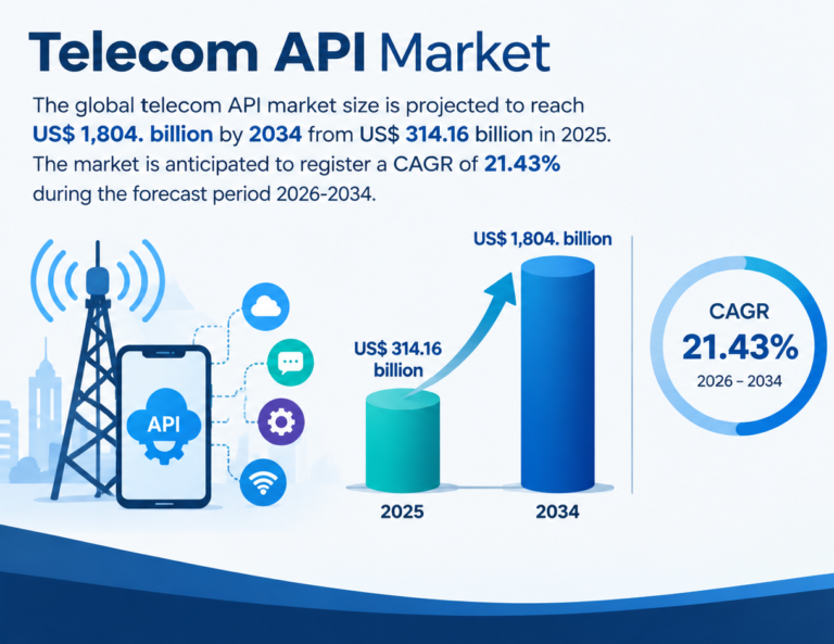 Telecom API Market Size to Reach US$ 1,804. billion by 2034