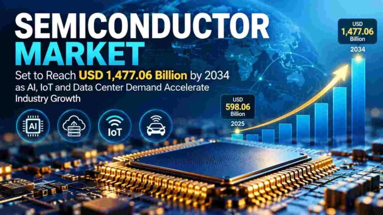 Semiconductor Market Set to Reach USD 1,477.06 Billion by 2034 as AI, IoT and Data Center Demand Accelerate Industry Growth