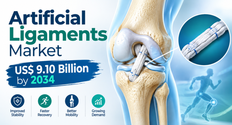 Artificial Ligaments Market Set to Reach US$ 9.10 Billion by 2034, Registering a Robust 8.39% CAGR