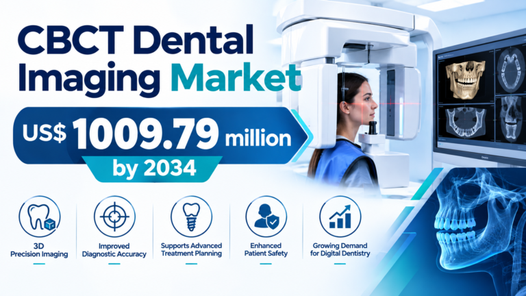 Global CBCT Dental Imaging Market to Reach US$ 1,009.79 Million by 2034, Driven by 7.01% CAGR