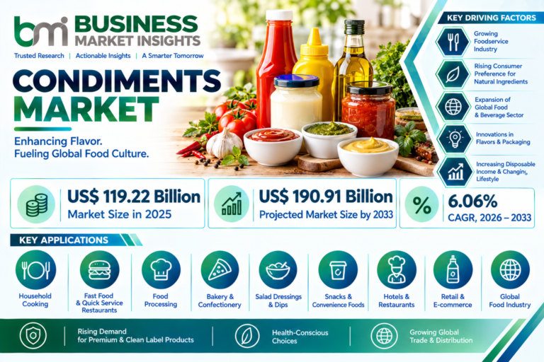 Condiments Market to Reach US$ 190.91 Million by 2033