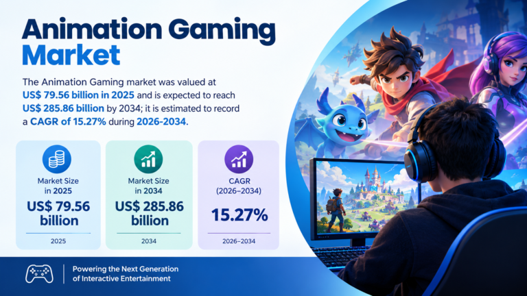 Animation Gaming Market To Reach US$ 285.86 billion by 2034